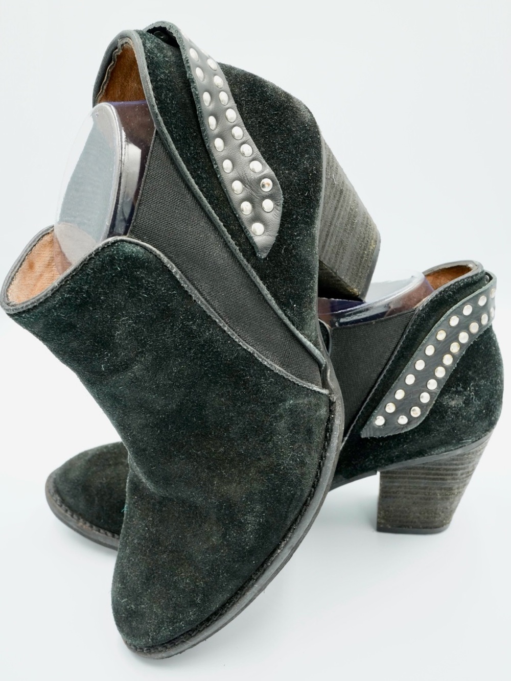 Jeffrey Campbell Kabru Black Suede Studded Ankle Booties Sz 10 Western